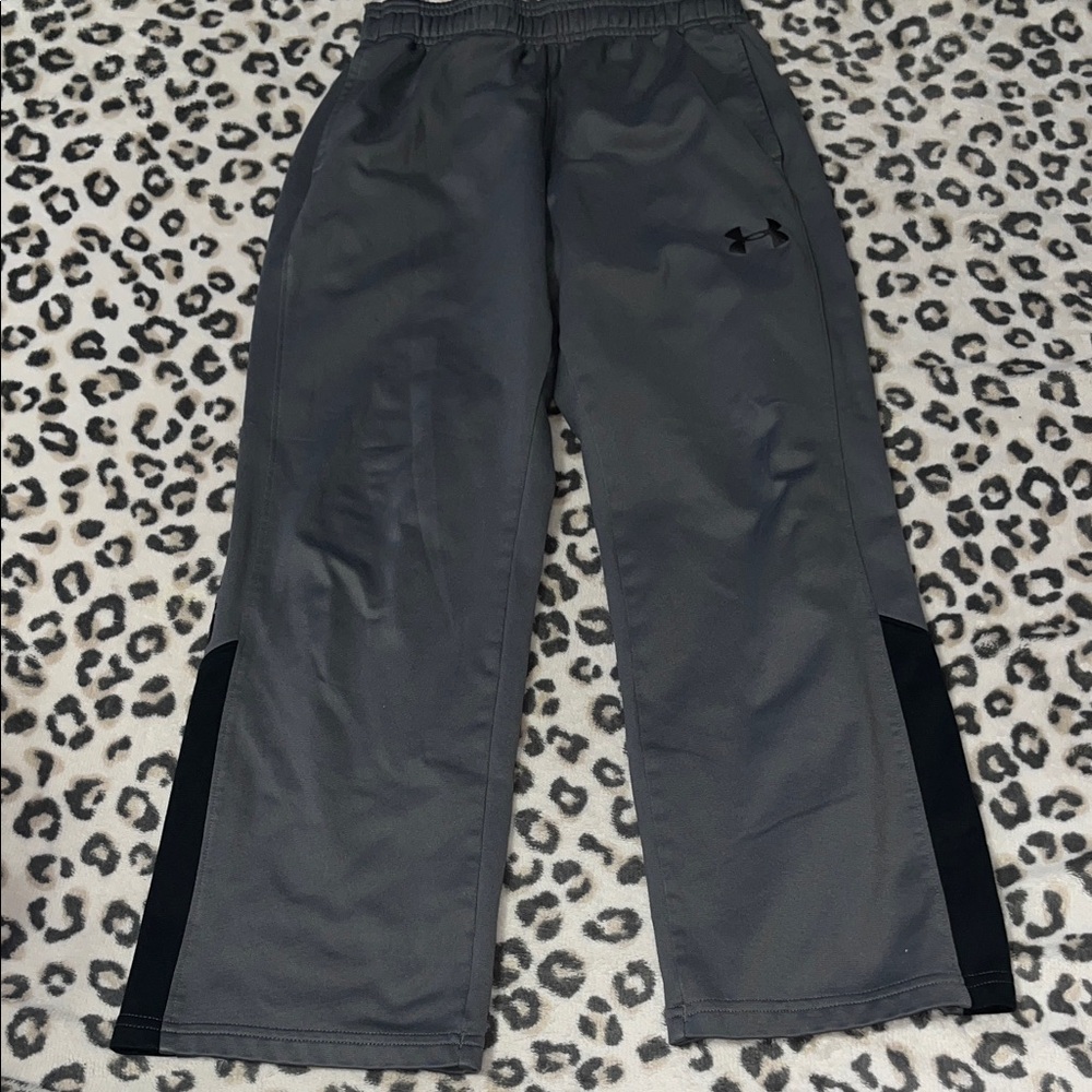 Kid’s Under Armour Charcoal and Black Track Pants